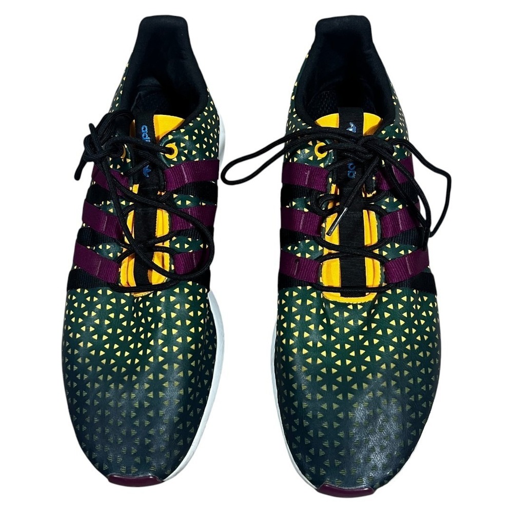 Adidas SL Loop Racer Geometric Triangle Sneakers Green Yellow Purple Size 12